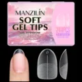 Σετ MANZILÍN Soft Gel Nail Tips με 240 τεμάχια και 12 μεγέθη για επέκταση - Στυλ Slim Straight Με Γραμμές Ευθυγράμμισης (A08)