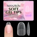 240τμχ επαγγελματικά soft gel tips νυχιών με ματ φινίρισμα και οδηγούς για επιμήκυνση - Στυλ Slim Straight Με Γραμμές Ευθυγράμμισης (A09)