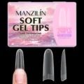 Επαγγελματικά ματ λεπτά ίσια soft gel tips νυχιών με βοηθητικές γραμμές για επέκταση - Στυλ Slim Straight Με Γραμμές Ευθυγράμμισης (A11)