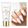 White nail extension gel with glossy and frosted finishes for building and shaping. - White (A10)