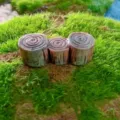 Miniature resin wood stump bridge pier ornament for moss micro-landscape garden - Light Coffee