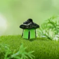 Mini lanterne en résine lumineuse breloque pour décoration de micro-paysage de succulentes - Lanterne tempête lumineuse, vert