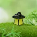 Mini lanterne lumineuse en résine pour micro paysage décoration de plantes grasses et bricolage. - Lanterne lumineuse orange