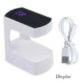 Portable Q8 mini UV LED nail lamp with USB cable featuring a 60s digital display - With Display / White