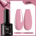 Vernis à ongles gel vieux rose 7,5 ml avec finitions de top coat brillant et mat. - 026 (Rose Rose Séché)