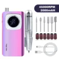 Professional portable electric nail drill machine, 45000RPM with pink gradient color - Iridescent Purple (V4)