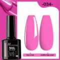 Comparaison des effets top coat brillant et mat pour vernis à ongles gel rose - 034 (Rouge Pêche)