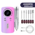 Professional portable electric nail drill machine set with 45000 RPM digital display - Iridescent Purple (V1)