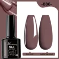 Comparaison des finitions brillante et mate pour vernis à ongles gel UV LED pro - 086 (Brun Violet Poudré Foncé)
