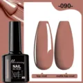 Vernis à ongles gel professionnel 090 avec finitions top coat brillant et mat - 090 (Brun Morandi)