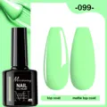 Vernis à ongles gel vert menthe avec effets de finition brillant et mat - 099 (Vert Menthe)