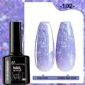 Vernis à ongles gel pailleté violet Misscheering 102, finitions brillante et mate - 102 (Paillettes Violet Clair)