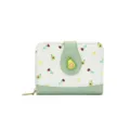 Petit portefeuille vert pour femmes avec imprimé avocat mignon et fermeture éclair - Avocat / Vert