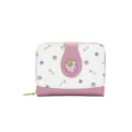 Petit porte-monnaie violet et blanc avec motif fruit et breloque raisin - Style Raisin / Violet