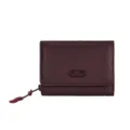 Portefeuille classique bordeaux à trois volets pour femme avec texture grain lychee - Bordeaux