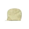 Porte-monnaie vintage en toile à fleurs avec fermeture éclair dorée et protection RFID - Vert