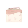 Portefeuille élégant rose pour femme avec motif papillon et une dragonne intégrée - Rose