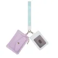 Portefeuille de poignet violet 2 en 1 avec porte-carte et mini pochette à monnaie zippée - Violet + Bleu