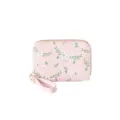 Charmantes rosa Blumen-Kartenetui mit Gänseblümchen-Druck und Handgelenkschlaufe - Rosa