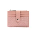 Portefeuille rose élégant avec texture tissée pour femmes et fentes pour cartes - Rose