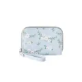 Porte-cartes en accordéon bleu ciel avec imprimé marguerites et dragonne pratique - Bleu ciel