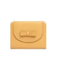 Elegant yellow short wallet for women featuring a stylish bow decoration - Yellow