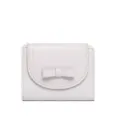Elegant light purple compact short wallet for women featuring a cute front leather bow design. - Purple