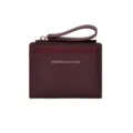 Élégant porte-monnaie minimaliste bordeaux pour femme avec large dragonne et fermeture - Bordeaux