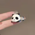 Charming cartoon panda brooch pin featuring sparkling pave rhinestones and white enamel - Panda