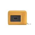 Porte-cartes en cuir PU jaune avec blocage RFID, plusieurs fentes et fenêtre d'identification. - Jaune