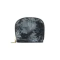 Porte-cartes accordéon RFID vintage avec imprimé floral noir - Noir