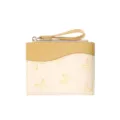 Portefeuille bicolore pour femmes avec imprimé papillon et dragonne de poignet - Jaune
