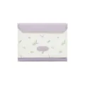 Petit portefeuille trifold femme motif fleuri, finition en similicuir violet et blanc - Violet