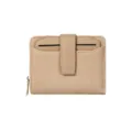 Petit portefeuille beige pour femme avec texture tissée et fentes pour cartes - Abricot