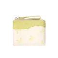 Petit portefeuille bicolore pour femme avec motif papillon et une dragonne pratique - Vert Clair