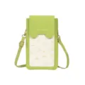 Mini borsa a tracolla carina per ragazze con motivo a orso in un vivace verde lime - Verde