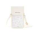 Sac élégant pour téléphone tactile blanc cassé avec un délicat motif floral - Style de Collage Floral Blanc / Blanc