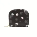 Porte-monnaie en similicuir anti-RFID avec motif méduse mignon monde océanique noir - Noir