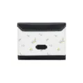 Schicker dreifach faltbarer Damen-Geldbeutel mit Blumenmuster in Schwarz und Weiß - Schwarz