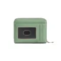 Porte-cartes RFID vert sauge compact en cuir PU avec grain de litchi et fenêtre ID - Vert