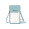 Petit sac à bandoulière floral bleu ciel pour téléphone avec sangle réglable femme - Style de Collage Floral Bleu / Bleu