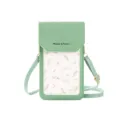 Petit sac à bandoulière pour téléphone tactile vert clair avec un motif floral élégant - Style de Collage Floral Vert / Vert frais