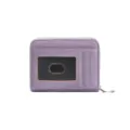 Porte-cartes RFID en cuir PU violet lavande avec fenêtre d'identification transparente - Violet