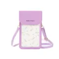 Sac pour téléphone tactile violet clair à motif floral avec bandoulière - Violet