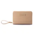 Élégant portefeuille bracelet en cuir PU beige pour femme avec fentes pour cartes - Abricot
