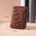 Portefeuille marron classique pour hommes avec fentes, dimensions 12,5cm x 9,5cm x 2cm - Brun Clair