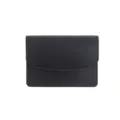 Minimalistisches schwarzes Kartenetui aus Kunstleder für Damen mit elegantem Klappendesign - Schwarz