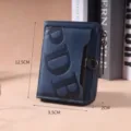 Portefeuille court bleu marine pour homme avec fentes pour cartes, 12,5x9,5x2cm - Bleu