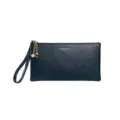 Elegante marineblaue lange Clutch-Geldbörse mit Handgelenkschlaufe und Herzanhänger-Dekor - Marineblau