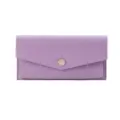 Portefeuille long et mince pour femme en cuir souple violet lavande élégant - Violet